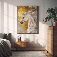 Horse Painting Wall Painting N7 - Canvas/Mirror Painting - With Frame - Free Hanging Nails