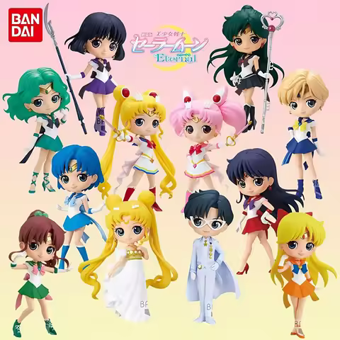 Original Bandai Figuarts Qposket Toys Sailor Moon Cosmos Tsukino Usagi Eternal Sailor Moon Anime Act