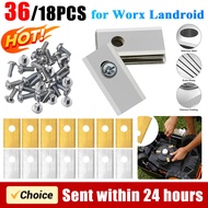 18Pcs Stainless Steel Lawn Mower Parts Lawn Mower Cutting Blade Set Robot Mower Replacement Blade fo