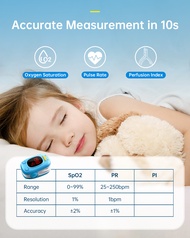 HealthTree Kid Finger Pulse Oximeter Baby Pulse Oxymeter Spo2 PI Heart Rate Monitor Household Pulse 