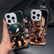 Baby Cute Marvel Venom Groot Ironman Clear Phone Case For Samsung A57 A37 A56 5G A55 A54 A53 A17 A16