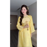[N.T BIGSIZE] NHA XA Ao Dai with Stone Collar BIGSIZE Ao Dai Ao Dai Set Ao Dai Dress