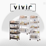 VIVIR Multifunction Household Plastic Trolley Storage Trolley Rack Office Shelves Kitchen Rack