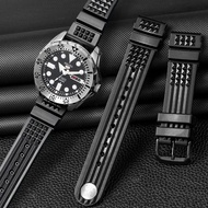 ♘✓ สำหรับ Seiko NO 5 สายนาฬิกาดำน้ำ กันน้ำ สร้อยข้อมือ ผู้ชาย สายซิลิโคน สีดำ สายซิลิโคนสีน้ำเงิน 20 mm สาย 22 mm