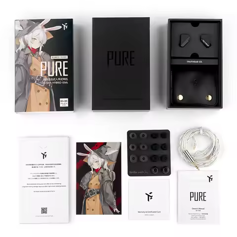 Headphones TRUTHEAR PURE Earphones 1DD+3BA Hybrid Wired In-Ear HIFI Earplugs 3.5mm Plug 0.78mm 2Pin 