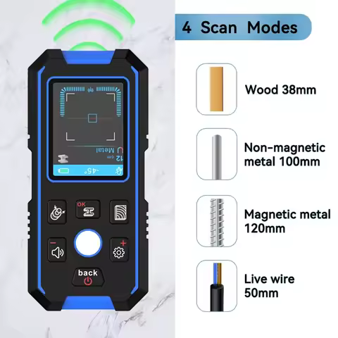 NOYAFA Metal Detector Wall Scanner with Newly Designed Positioning Hole for AC Live Cable Wires Meta