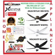 BESTAR VITO-5 CEILING FAN (5BLADES) LED LIGHT , REMOTE CONTROL ,WIFI(GOOGLE ASSISTANT, AMAZON ALEXA)