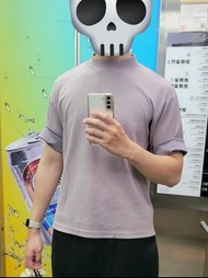 中高領 Uniqlo U AIRism 棉質寬版中高領T恤(五分袖)(男女適穿)