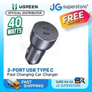 UGREEN 40W 2 Port USB Type C Fast Charging Universal Car Charger for Car Accessories, Phone & Tablet