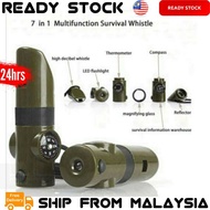 7 in 1 Jungle Tracking Camping Survival Tools Whistle Compass Thermometer Kit Set