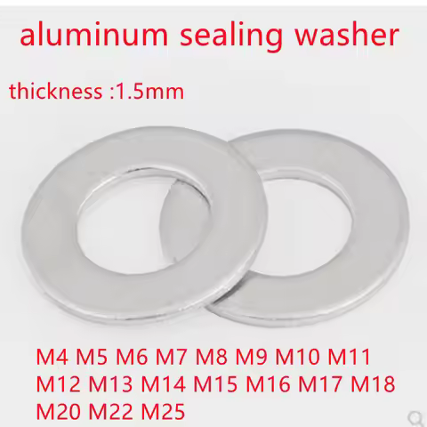 20PCS m4 m5 M6 M7 M8 M9 M10 M11 to M22 Aluminum Flat Washer Ring Gasket Sump Plug Oil Seal Fittings 