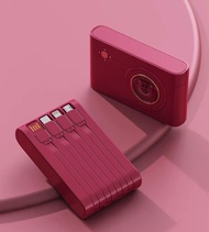 Jiditech powerbank pocket 30000mah 2.1A fast charging Cartoon Detachable 4 cables with LED light