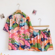 ชุดนอน Muslin Pajamas Silk Satin รุ่น Fantasy Blossom (N5167 T5167) | ชุดนอนชุดเที่ยว