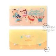 蠟筆小新 正版 口罩 收納套 口罩套 橫款 萬用收納夾 兩側 夾層 分格 戶外 便攜 抗菌 防疫 迷你文件夾 (奏樂)