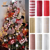 [Xmas Favorite] Gold Sliver Christmas Flower Wreath Mesh DIY Xmas Tree Ribbon Decoration Wedding Christmas Gift Wrapping Ribbon