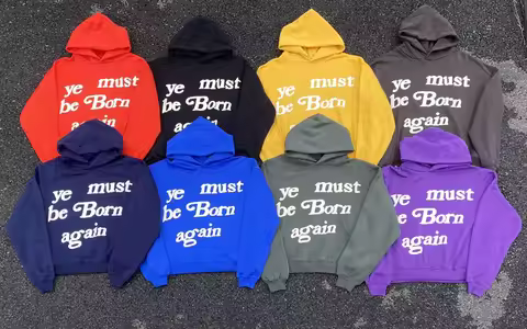 Kanye Cpfm Ye Must Be Born Again ex Loose Fit Hoodie Trendy Cotton Sweatirt with Kangaroo ket for Yo