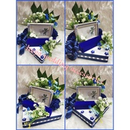 gubahan sireh junjung + frame mas kahwin + bekas rantai tangan(dark navy blue)