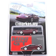 (STANDARD/BLISTER/CHASE) MINI GT 1/64 #806 BUGATTI EB110 GT DARK RED METALLIC