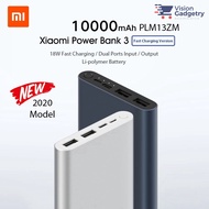 XIAOMI Power Bank 3 Dual USB Input Output Fast Charging Mi Powerbank Micro-USB / Type C Port (10000Mah) 充电宝