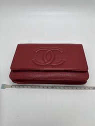 香奈儿 Chanel WOC 红色荔枝纹牛皮 单肩包