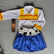 Jessie Toy Story Girls' Dress with Cow Skirt biru| Toyy Storyy jessie photoshot costume