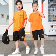 [ZY] 100-170CM Children's Fashion Sports Suit Casual Short-Sleeved Breathable Basketball Uniform Stu