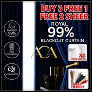 🔥Buy 3, Free 1 Curtain & 2 Sheer🔥Triple Tebal & Free Custom Made🔥98% - 99.9% Hotel Blackout Langsir 