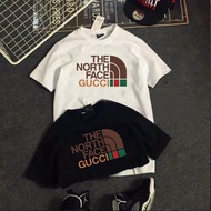 ▣✇TNF bersama 2021 musim panas kapas murni leher bulat T-shirt lengan pendek lelaki liar pasang jena