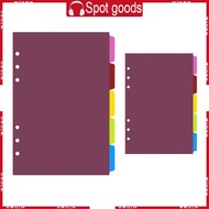 WIN Durable 6 Ring Binder Dividers Tab Dividers Loose Leaf Spiral Binder Index Separator A5 A6 for O
