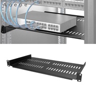 Adepe 1U Rack 44 Lbs/20 Kg Steel 1U Server Rack Shelf for Device Computer Desktop