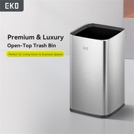 EKO Open Top Dustbin with Removable Inner Basket, Square Small Stainless Steel Garbage Rubbish Bin, 