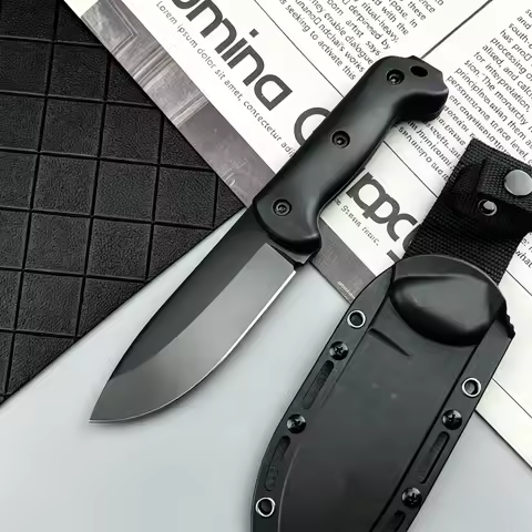 BK2 Jungle Fixed-Blade Knife with Sheath, 8Cr13Mov Steel Blade—Personal, Camping, Outdoor, Adventure