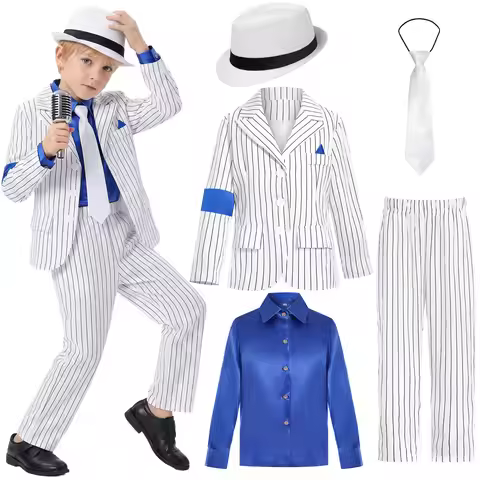 Michael Jackson Cosplay Costume Dance Star Shiny Pants Outfit Set 80s 90s Stage Party of Clothing