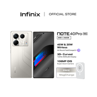 Infinix Note 40 Pro 5G Smartphone  256GB+8GB(UP TO 16GB) MediaTek DIMENSITY 7020 45W Fast Charge + 20W Wireless Charge 3D Curved Display
