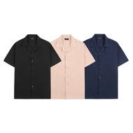 Vincent Short Sleeve Shirt Unisex Fashion Vest Collar, Wrinkle-Resistant Fos Fabric From Oversize