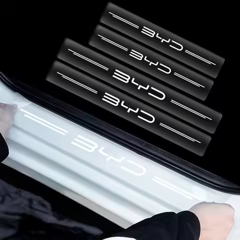 4PCS Car Threshold Protector Transparent Decorative Badge Sticker For BYD F3 S6 F0 Tang I3 S7 G3 E5 