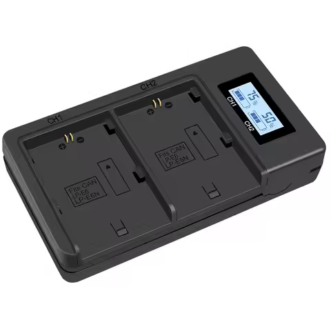 LP E6 LPE6 LP-E6 Battery Charger LCD Dual Charger For Canon EOS 5DS R 5D Mark II 5D Mark III 6D 7D 8