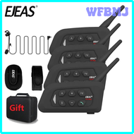 WFBMJ EJEAS V4C พลัสฟุตบอลผู้ตัดสินเฮดเซ็ตอินเตอร์คอม1-4ชิ้น1500เมตรบลูทูธสื่อสารเพล็กซ์เต็มรูปแบบฮอ