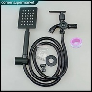 Stainless Steel Shower Set With Tap 304 Shower Head Set With Hose And Bracket And 2-Way Tap 4-in-1