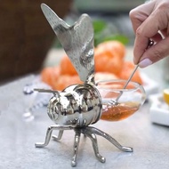 FGHAFGGR Metal 1Pcs Decorative Creative Bee Shape With Spoon Honey Storage Jar Honey Pot Seasoning Jar Ornament