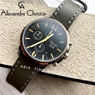 [Original] Alexandre Christie 6267MCLBGBA Sporty Chronograph Men Watch with Black Dial Grey Genuine Leather Strap