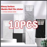【READY STOCK】 10PCS Marble Wall Tile Paper/ wall sticker waterproofKitchen Wall  30×60cm printed wal