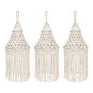 3X Macrame Lamp Shade Hanging Pendant Light Cover Modern Office Bedroom Living Room Nursery Dorm Roo