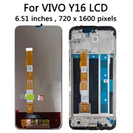 6.51 "ต้นฉบับสำหรับ Vivo Y16จอแสดงผล LCD V2204 V2214แสดงผลชิ้นส่วนทดแทนการกำหนดตำแหน่งสัมผัสกับกรอบส