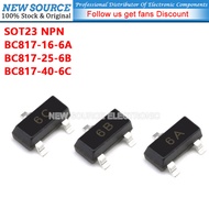 [20PCS] BC817-16 BC817-25 BC817-40 6A 6B 6C SOT23 NPN Power Transistor SMD Chip Triode New Source
