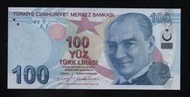 【低價外鈔】土耳其2009 (2022) 年 100 Lira 里拉 紙鈔一枚(G字軌) 凱末爾·阿塔圖克肖像 少見~