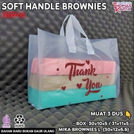 Kantong Plastik Soft Handle 33x30 muat Box Brownies isi 50 Tas Motif THANK YOU