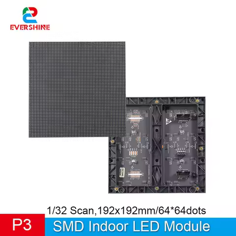 P3 192x192 Module Indoor SMD2121 Full Color RGB 3in1 64x64 Pixel Dots Led Light Matrix Display Panel
