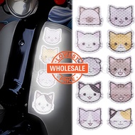 [ Wholesale Prices ] Reflective Car Sticker - Body Scratches Blocking Decor - Cartoon Cat Stickers - Night Warning Signs - Personalised Decals - for Motorcycle Electric Helmet