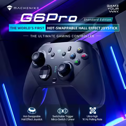 MACHENIKE G6Pro Tri Mode Gamepad Wireless Controller for Nintendo Switch 2 Hall Effect Joystick 1K 2